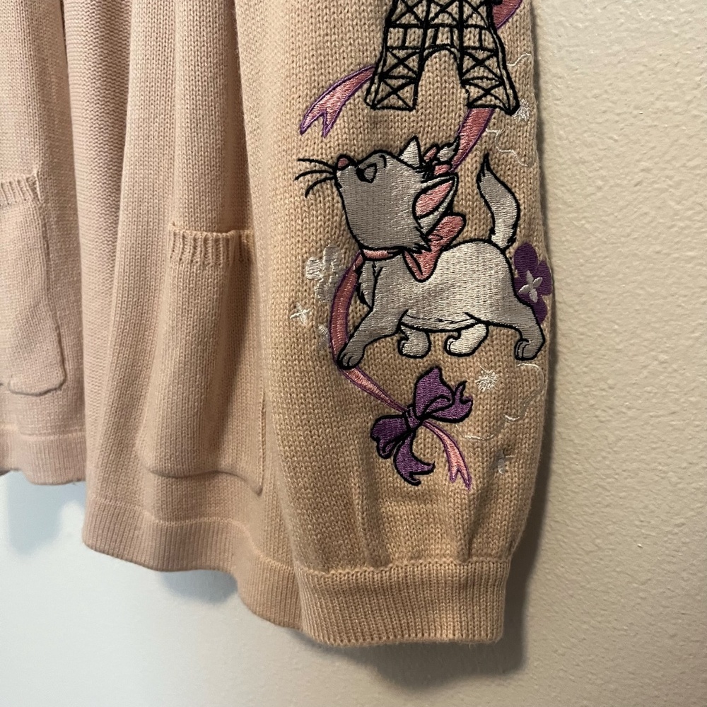 Disney - The Aristocats Marie Eiffel Tower Embroidered Open Cardigan - 3X - Picture 8 of 14